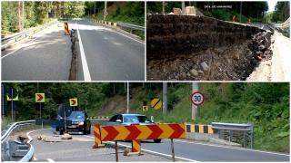 La 7 ani după ce a fost reabilitat, un drum din Maramureș a început să o ia la vale. Autoritățile promit că noile lucrări vor dura doar două luni