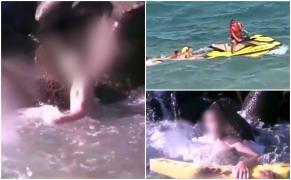 Zeci de turişti, la un pas de a sfârşi în apele învolburate ale Mării Negre. Avertismentul salvamarilor pentru cei care nu respectă steagul roşu