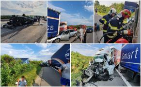 "Puiu', scoală-te! Puiu'!". Filmul accidentului în lanţ de pe A1. Primele imagini de la locul în care un bărbat şi-a pierdut viaţa