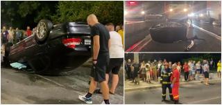 Tânăr cu BMW, viteză amețitoare pe Şoseaua Olteniţei. A pierdul controlul volanului şi s-a înfipt cu maşina într-un refugiu