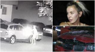 Momentul în care un tânăr incendiază un BMW, într-o parcare din Drobeta Turnu Severin. Ar fi încercat să-i dea foc și acum două seri, dar nu l-a lăsat ploaia