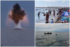 Câţi turişti mai aleg Eforie, după ce o mină de război în derivă a fost detonată în apropiere de ţărm. "Ne veghează armata"