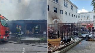 Incendiu la Opera Naţională. O anexă lipită de clădire a luat foc. Pagubele produse