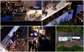 Primele imagini ale accidentului din Bulgaria, în care au murit 3 români, filmate din dronă. Intervenţie contracronometru pentru salvarea victimelor