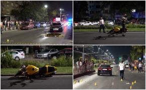 Pieton spulberat pe şosea, în Bucureşti. Un motociclist l-a lovit în plin când încerca să traverseze prin loc nepermis