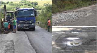"Este dezastru, dezastru!". Drumul spre "litoralul Hunedoarei" arată ca după bombardament, dar autorităţile locale promit să îl repare