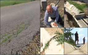 Un drum din Iași arată ca după război, deși de abia a fost construit. Costel Alexe spune că nu s-a făcut "rabat de la calitate"