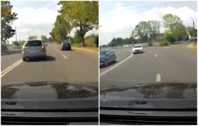 Inconştienţă la volan. În 10 secunde, doi şoferi din Constanţa sunt filmaţi cum încalcă regulile de circulaţie. Unul a fost la un pas de un accident frontal
