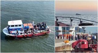 "A avut şi copilaşi! Ăla nu are mai mult de doi ani". Barcă din lemn plină cu zeci migranţi, găsită aproape de Vama Veche