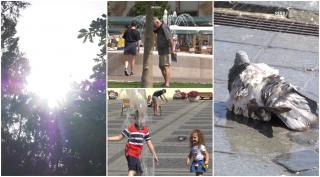 Românii se răcoresc cum pot. Fântânile arteziene sau apa de la furtunul de irigat gazonul, tratamente contra caniculei