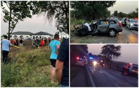 Accident înfiorător la Frumușani. Patru oameni au murit, între care doi copii, după o depășire neregulamentară