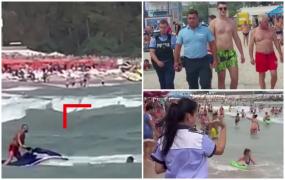 Turişti greu de ţinut la mal, cu poliţia şi jandarmii, deşi e pericol de înec. Reacţie alarmantă, după ce oamenii legii se îndepărtează