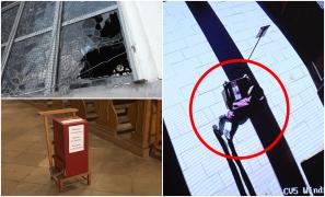 Furt într-o catedrală din Cluj-Napoca. Momentul în care un bărbat fură cutia milei în care se aflau 3.000 de lei