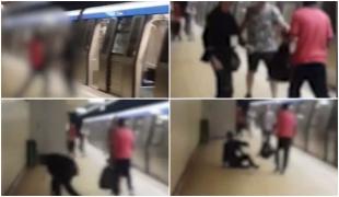 "Unde te crezi aici, mă?". Bătaie cu pumni şi picioare la metrou. Un paznic a fost pus la pământ de un călător nervos