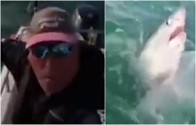 Captură neaşteptată pentru un pescar de 53 de ani. Bărbatul din Marea Britanie a agăţat în undiţă un rechin de peste doi metri