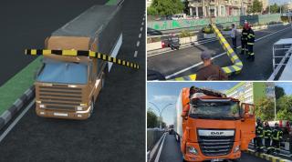 ANIMAȚIE GRAFICĂ: Cum a distrus un TIR limitatorul de înălțime din Pasajul Unirii. Primăria l-a confiscat