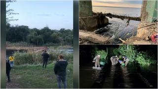 Momentul în care ruşii distrug barajul Karachun şi inundă oraşul Krivoi Rog. Apa a crescut cu 2,5 metri. VIDEO
