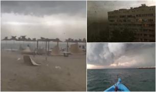 O furtună cu forţa unui uragan a măturat staţiunea Burgas. Rafale de peste 100 km/h, copaci smulşi din pământ, bărci duse în larg