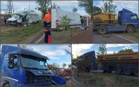 Trei persoane au fost rănite, după ce un TIR și o autoutilitară s-au ciocnit în Teleorman
