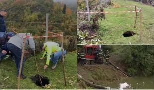 Pompierii au început să evacueze apa din Lacul Tăul Mare, unde s-a descoperit o avarie la baraj. Expertiza, făcută cu o creangă