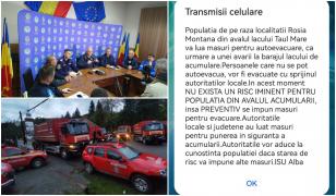 Sute de persoane din Roșia Montană, evacuate după o avarie la barajul Lacului Piscicol Tăul Mare. Șeful DSU: Situația este stabilă