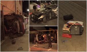 "Am ieşit la poartă, ţipau!". Patru tinere au zburat cu mașina nou-nouță peste un giratoriu din Brăila. Au rupt un gard și au ajuns în curtea unei case