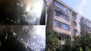 Incendiu într-un bloc din Galați, după ce un locatar a lăsat o lumânare aprinsă. Bărbatul a reușit să se salveze în ultima clipă