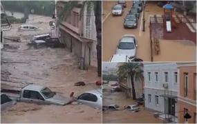 Infern în paradisul din Creta: Furtunile au făcut ravagii, marea a înghiţit plajele şi s-a revărsat pe străzi