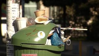 Cum au apărut munții de gunoaie de pe Calea Victoriei, zona de promenadă a Capitalei. Coşurile de gunoi dau pe afară