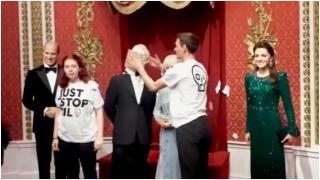 Figurina de ceară a Regelui Charles, atacată cu tort de ciocolată. Un nou protest inedit al activiştilor de la Just Stop Oil