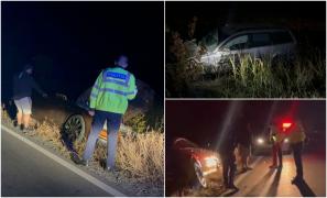 Depăşirea unei coloane de TIR-uri a băgat doi oameni în spital. Două maşini s-au izbit violent, la Călăraşi