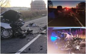 Un tânăr din Bistrița a murit pe loc, după ce a intrat cu Mercedesul în TIR, pe contrasens. Accident cumplit la ieșirea din Huedin
