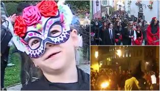 Petrecere de Halloween în inima Sighişoarei. Cei mici au purtat cu mândrie costumele pregătite din timp