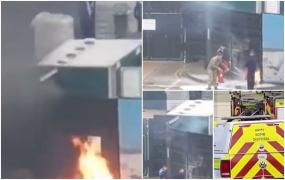 Trei coctailuri Molotov, aruncate dintr-o maşină într-un centru de imigranţi din Anglia. Suspectul s-a sinucis câteva minute mai târziu