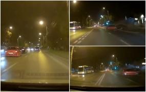 S-a oprit într-un stâlp, în timpul unei curse ilegale în Bucureşti