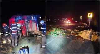 Strivit sub un TIR care transporta citrice. Un șofer grec a murit într-un accident șocant, pe o șosea din Dolj