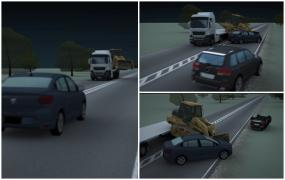 ANIMAŢIE GRAFICĂ. Cum s-a petrecut accidentul în care un buldozer a căzut peste două maşini în mers, în apropiere de Fălticeni. "Aşa mergi şi omori oameni pe drumuri"