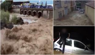 Furtuni violente în zone din Spania unde trăiesc mii de români. Oamenii au rămas blocaţi în mijlocul puhoaielor, aeroportul din Valencia a fost paralizat