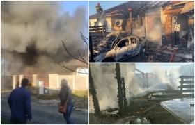 "Am auzit bubuitura şi vecinii cum claxonau să ieșim". Groază pentru o familie din Remetea Mare, prinsă în casa înghiţită de flăcări, din senin