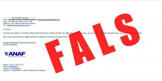 Mesaje false în numele ANAF: "Nu le deschideți! Nu accesați documentele anexate sau link-urile din conținut"