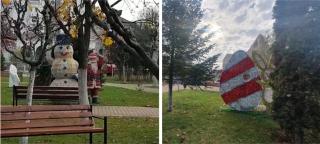 Moş Crăciun şi Iepuraşul de Paşte, în acelaşi loc. Ca să nu muncească de două ori, autorităţile din Motru au lăsat oamenii să aleagă ce sărbătoresc la iarnă