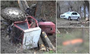Pădurar strivit de tractor, în Stoenești. Omul s-a răsturnat cu utilajul într-o râpă și nu a mai putut fi salvat