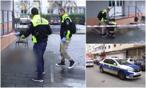 Scene șocante în Pitești. Un bătrân și un jandarm, înjunghiați de un bărbat cu afecțiuni psihice, în fața unui bar