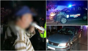 Băut bine, un şofer a ajuns pe contrasens şi a izbit în plin o maşină de jandarmi, la Poroschia. Autospeciala se întorcea din misiune