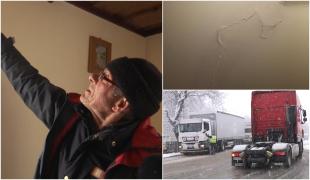 "Am băgat o grămadă de bani. Numai crăpături!'' Localnicii din comunele tranzitate de TIR-uri se plâng că li se strică casele din cauza vibraţiilor