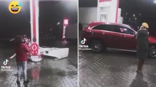 O șoferiță cu Mercedes a plecat cu tot cu pompa de benzină după ea, în Prahova. Unii au luat-o la fugă de teamă