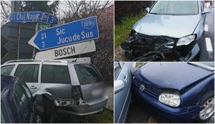 Carambol cu patru maşini din cauza carosabilului umed, pe direcția Cluj-Napoca spre Gherla. Traficul a fost blocat