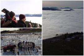 Priveliştea unică, din România, care îi lasă pe turişti fără cuvinte. Au urcat până aici cu maşini de sute de cai putere