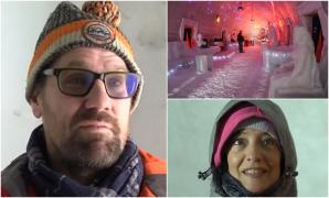 Reacția unor turiști străini veniţi să viziteze Hotelul de Gheaţă de la Bâlea Lac: ''N-am văzut niciodată aşa ceva!''
