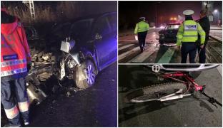 Tânăr lovit pe trecerea de pietoni, în Prahova. O mașină care i-a acordat prioritate a fost izbită cu viteză din spate și a ricoșat în pieton 